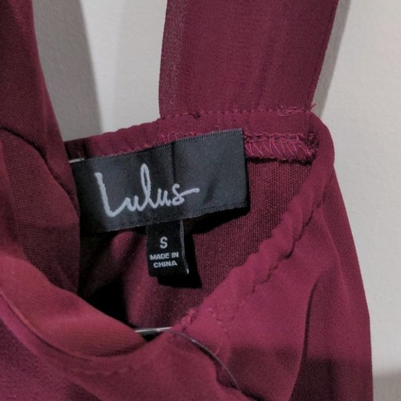 Lulu's Forevermore Mini Skater Dress Burgundy size Small - Picture 3 of 11